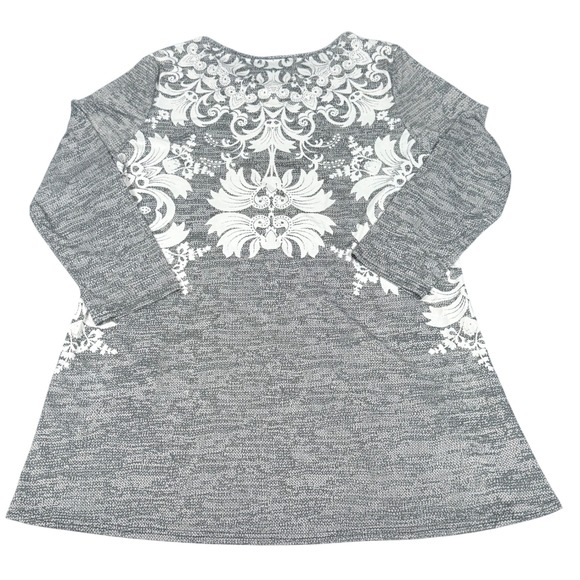 Lily by Firmiana Sz 3XL Damask Baroque Floral Tunic Blouse Bohemian Artsy Flowy - Picture 4 of 10